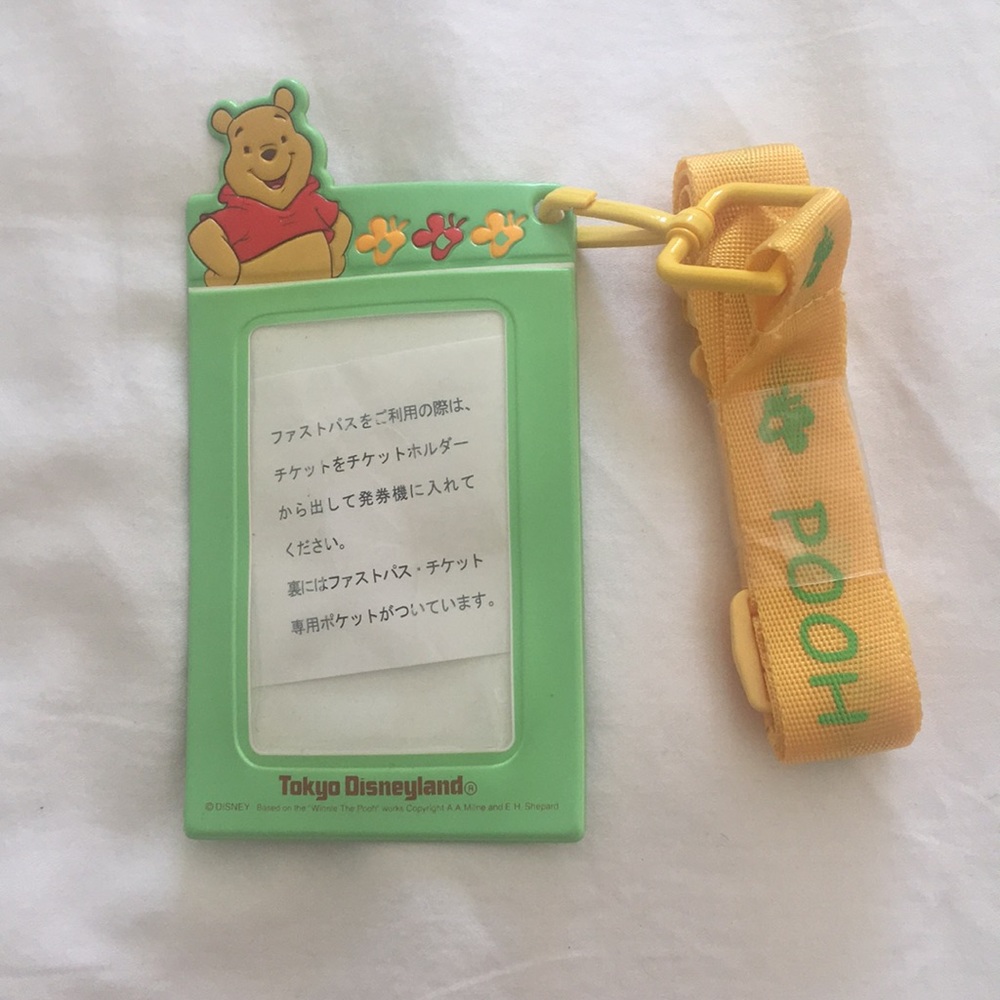 Tokyo Disneyland Pooh Bear Lanyard Ticket holder